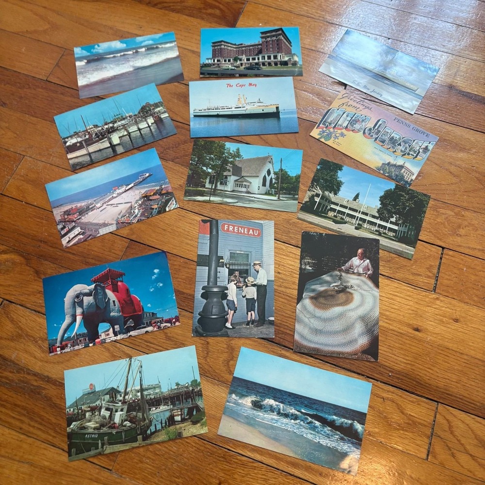 Vintage New Jersey Postcard Lot of 14 Souvenir Lucy Wildwood Atlantic City